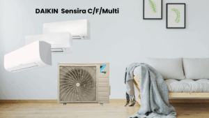 Klimatizace Daikin Sensira – vnitřní jednotka v moderním interiéru, instalace od M-klima