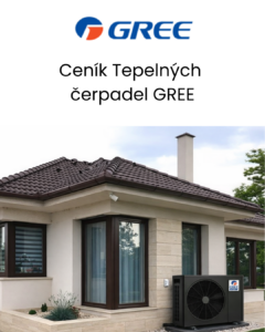 Rodinný dům s venkovní jednotkou tepelného čerpadla GREE Versati IV instalovanou u fasády